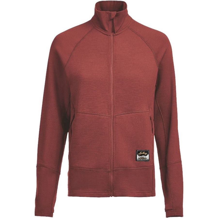 Lundhags Tived Merino Full Zip W, střední vrstva, černá, červená